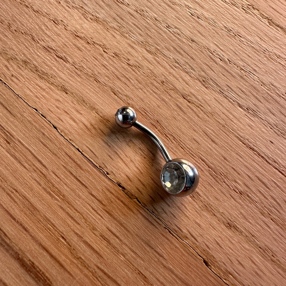 Silver Titanium Belly Button Ring - image 2